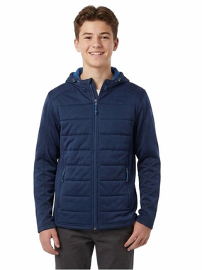BC Clothing Expedition Men Small Quilted Hooded Activewear Coat Jacket Navy Blue